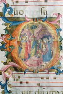 Corale / Graduale no.5 Initiale Historiée "O" représentant l