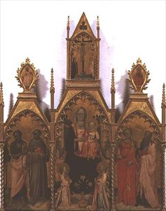 Madone et Enfant en trône avec des saints - Rossello di Jacopo Franchi