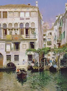 Une scène de canal à Venise - Rubens Santoro