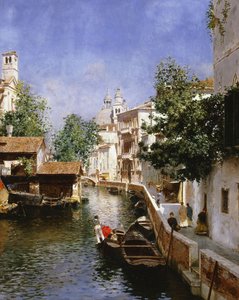 Une scène de canal vénitien