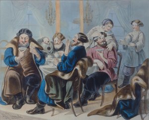 Thé et sucre. Consommation de thé dans une taverne - Rudolf Kasimirovich Zhukovsky