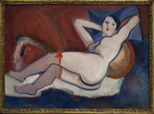 Femme endormie. Peinture de Rudolf Kremlicka (1886-1932)
