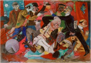 Agression dans un bordel - Rudolf Schlichter