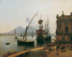 Le port de Naples avec le Vésuve - Rudolf von Alt