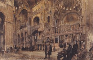 French : Intérieur de la basilique Saint-Marc à Venise - Rudolf von Alt