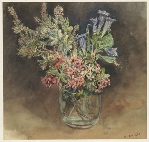 Verre avec des fleurs alpines - Rudolf von Alt