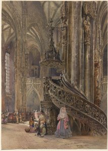 Intérieur de la cathédrale Saint-Étienne à Vienne - Rudolf von Alt