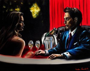 Soirée ensemble, 2024 (huile sur toile) - Ruslana Levandovska