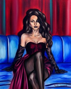 Midnight Glamour, 2024 (huile sur toile) - Ruslana Levandovska