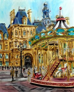Les rues de Paris, 2024 (huile sur toile) - Ruslana Levandovska