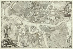 Carte de Pétersbourg Livre pour le 50e anniversaire de la fondation de Saint-Pétersbourg, 1753 - Russian Master