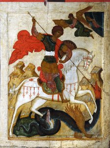 Saint Georges et le Dragon, début du 16e siècle - Russian icon.