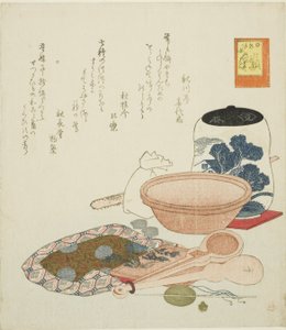 Jarre, écailles et bol, n° 6 de la série "Les exploits vantards du lapin (Usagi tegarabanashi)" - Ryuryukyo Shinsai