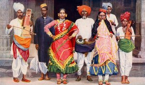 Danseuses Nautch avec musiciens accompagnateurs, Inde, 1922 - SR Norton