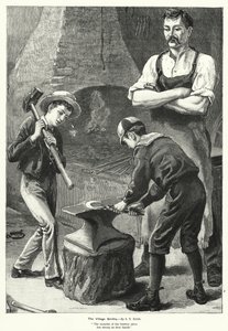 La forge du village (gravure)
