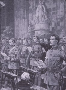 Volontaires impériaux de la ville à St Pauls, illustration de Après Pretoria : La guerre de guérilla, 1902
