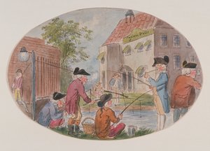 Vue des pêcheurs en face du théâtre de Sadler