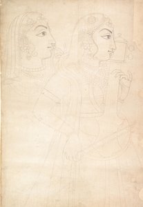 Chanteur et joueur de sarinda, vers 1800 - Sahib Ram