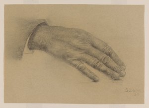 Étude de main étendue - Sally Lohr (signed by artist)