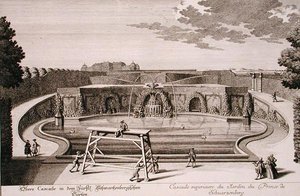 Grande fontaine dans le jardin du Prince de Schwarzenberg, Vienne, gravée par Georg-Daniel Heumann (1691-1759), publiée c.1724-37 - Salomon (after) Kleiner