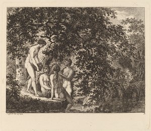 Fille portant un panier de fruits - Salomon Gessner
