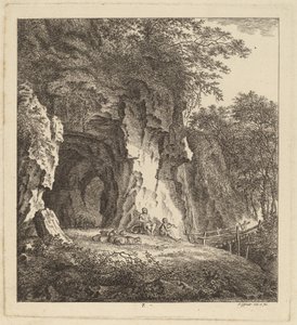 Deux bergers dans un paysage rocheux - Salomon Gessner