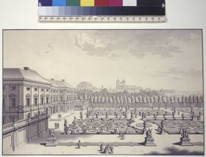 Pleine page : Palais Liechtenstein, vue des jardins vers le sud - Salomon Kleiner