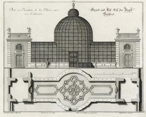 Plan et élévation de la volière du "Petit Jardin - Salomon Kleiner