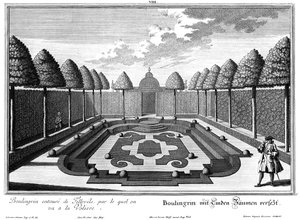 Vue du boulingrin dans le "Petit Jardin" - Salomon Kleiner