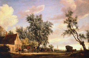 Auberge du Cygne Blanc - Salomon van Ruisdael or Ruysdael