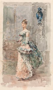 Dame en robe de cérémonie - Salvador Barbudo Sanchez