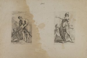 (Série de figurines) Homme tenant une corde lourde - Salvator Rosa