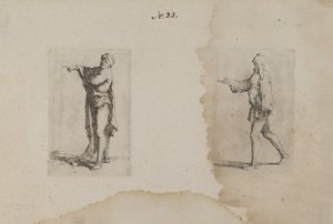 (Série de figurines) Homme debout, pointant vers la gauche - Salvator Rosa