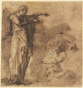 Esquisse de Christ guérissant un possédé - Salvator Rosa