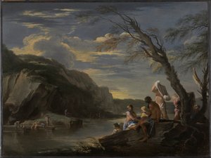 Paysage avec baigneurs - Salvator Rosa