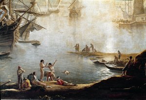 Marina du port (détail) - Salvator Rosa