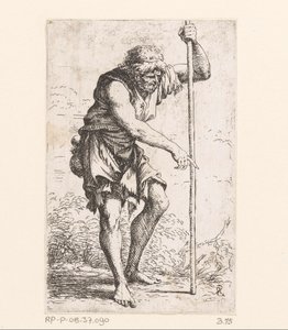 Vieil homme avec un bâton (Kleine figuren, série) - Salvator Rosa