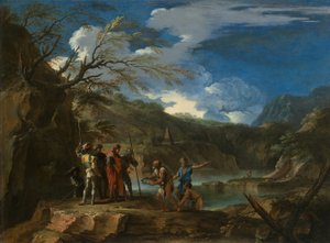 Polycrate et le pêcheur, c. 1664 - Salvator Rosa