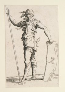 Soldat avec lance et bouclier - Salvator Rosa