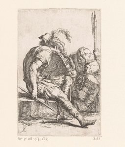 Quatre soldats (Petites figures, Figurine) - Salvator Rosa