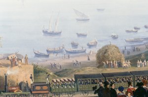Arrivée à la gare de Granatello du premier train du chemin de fer Naples-Portici - Salvatore Fergola