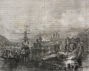 Vallée de Buyukdere et aqueduc de Baghtche-keui, Turquie, lithographie de Salvatore Puglia de Poliorama Pittoresco, n 40, 11 mai - Salvatore Puglia