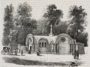 Chapelle Royale de Saint Ferdinand, Sablonville, France, lithographie de Salvatore Puglia de Poliorama Pittoresco, n 13, 4 novembre - Salvatore Puglia