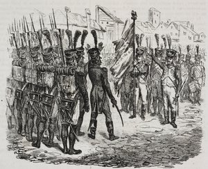 Drapeau du 84e régiment, lithographie de Salvatore Puglia de l
