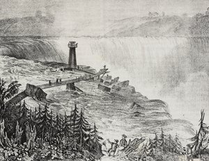 Chute en fer à cheval, Ontario, Canada, lithographie de Salvatore Puglia de Poliorama Pittoresco, n 6, 17 septembre - Salvatore Puglia