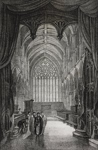 Intérieur de la cathédrale de Carlisle, Royaume-Uni (lithographie de Salvatore Puglia de Poliorama Pittoresco, n 25, 25 janvier) - Salvatore Puglia