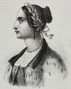 Portrait de Laura Bassi Veratti (1711-1778), physicienne et académicienne italienne, lithographie de Salvatore Puglia de Poliorama Pittoresco, n 4, 4 septembre