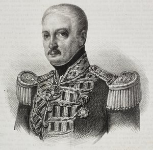 Portrait du maréchal Francesco Maria Tanchi (1773-1843), lithographie de Salvatore Puglia de Poliorama Pittoresco, n 46, 24 juin - Salvatore Puglia