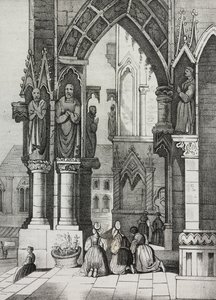 Cathédrale de Ratisbonne, Allemagne, lithographie de Salvatore Puglia de Poliorama Pittoresco, n 12, 30 octobre - Salvatore Puglia