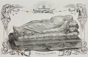 Christ voilé par Giuseppe Sanmartino (vers 1720-1793), Cappella Sansevero, Naples, Campanie, Italie, lithographie de Salvatore Puglia de Poliorama Pittoresco, n 33, 26 mars - Salvatore Puglia